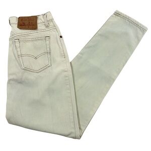 Vintage USA Made Levi’s Tapered Leg Yellow Light Green Denim Women’s Jeans 32x30